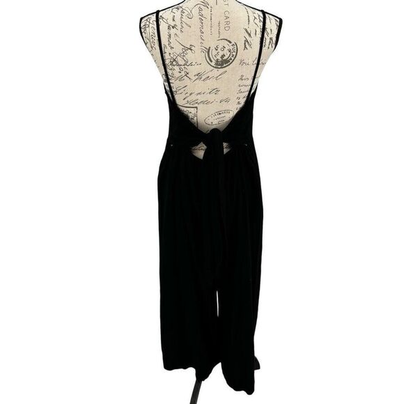 A ANRABESS Linen Blend Tie Back Jumpsuit Black XL - Picture 5 of 8